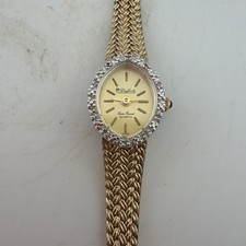 Lucien Piccard Dufonte Diamond Watch Women 17mm Oval Dial 6.25" Needs Battery