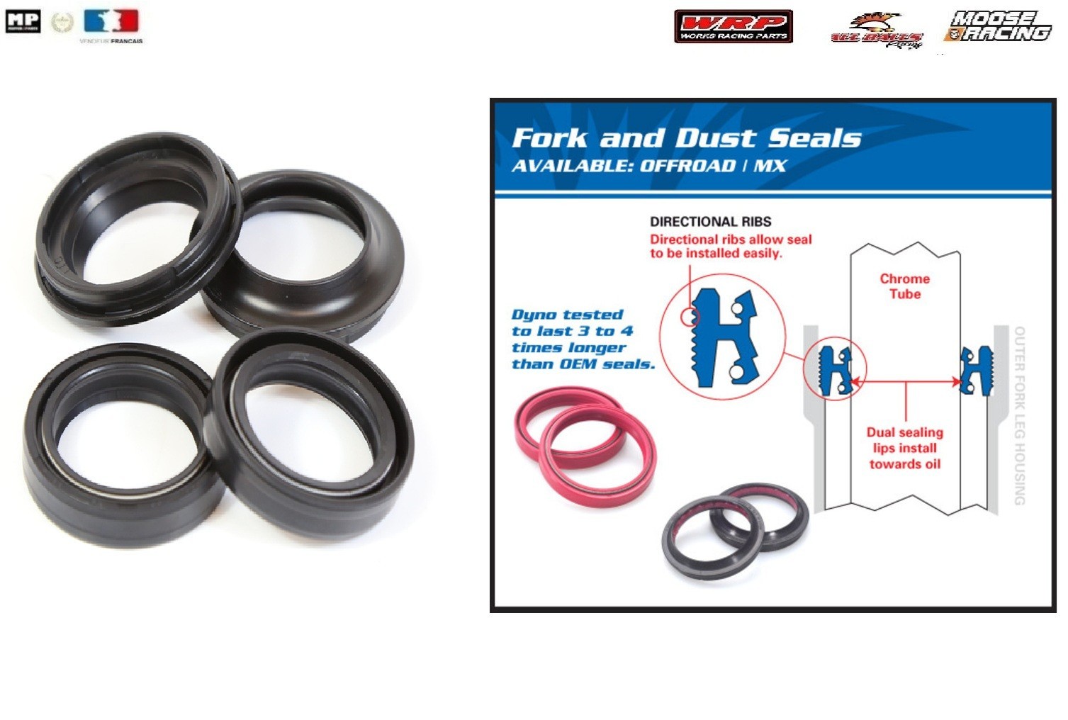 Joints spi de fourche All Balls pour réparer les fuites de suspension sur Yamaha DT250MX 1979