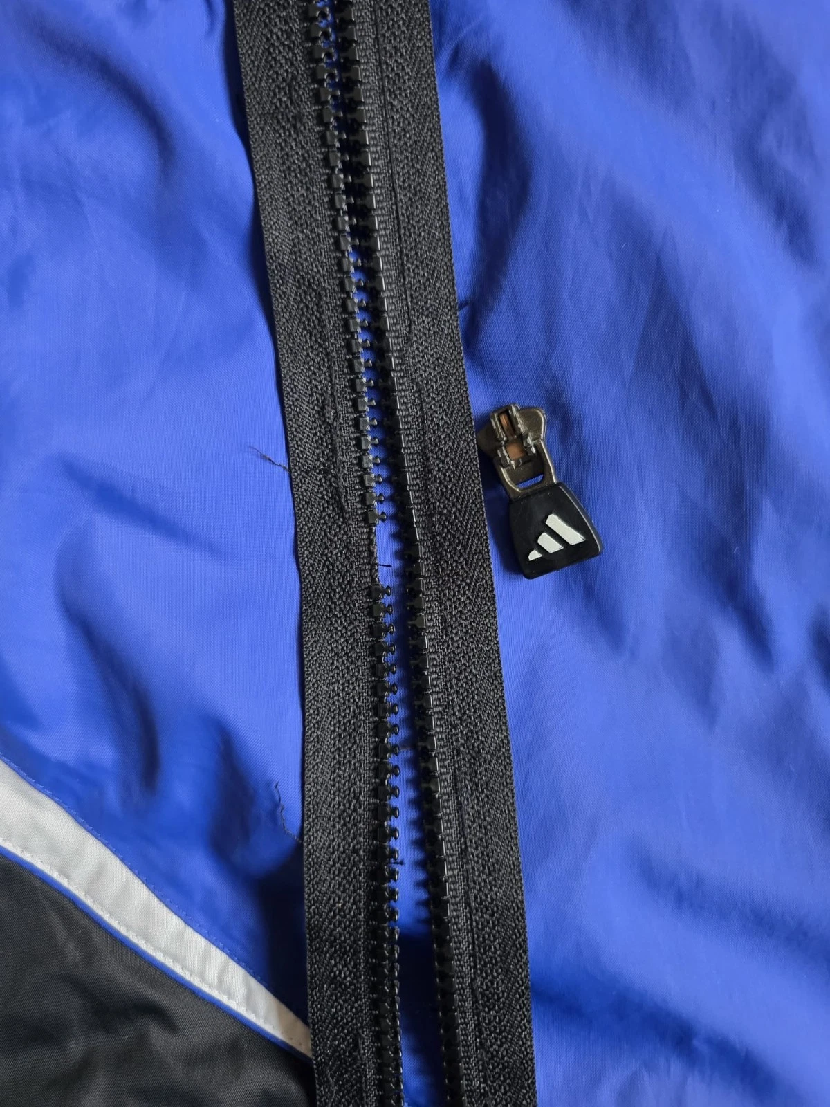 Vintage Adidas 1999 Track Jacket Windbreaker Blue Black White Size L 90s image 14
