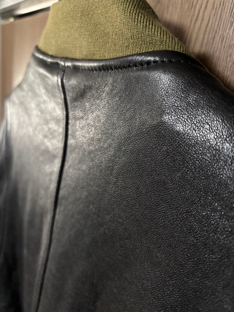 Buzz Rickson's Flight Jacket Sheepskin Leather Bl… - image 8