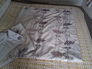 DUNELM Lined Curtains Eyelet Fitting 90" X 90". Wildflower Motif.