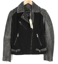 DIESEL L-Dada-A Damen Jacke M Dark Washed Ziegenleder Asymm Reißverschluss UVP410€