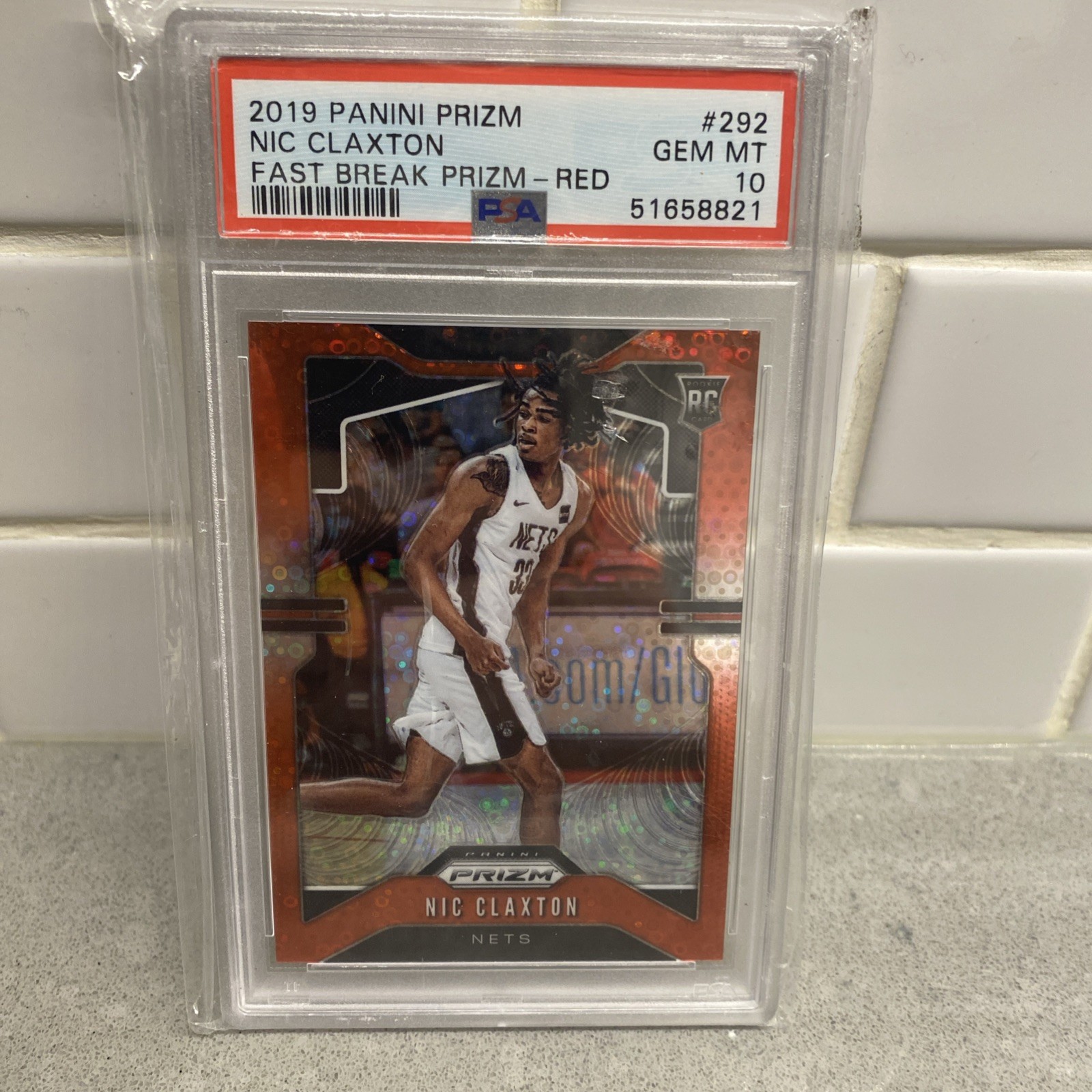 2019-20 Panini Fast Break Red Prizm Nic Claxton Nets RC Rookie /125 PSA 9 Mint