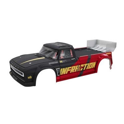 ARRMA INFRACTION 4X4 All Road 3S BLX Painted Decaled Trimmed Body Black/Red