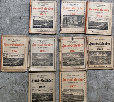 Otto Schäfer Saalfelder Haus-Kalender Sammlung 1913-1936 Kalender 9 Hefte 