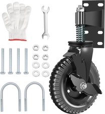 8in Heavy Duty Gate Wheel 700LB Swivel Spring Loaded Fence Wheel