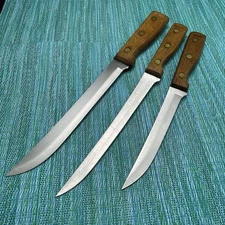 3 Vtg Old Homestead Kitchen Knives Slicer Utility Fillet Japan Lifetime Cutlery