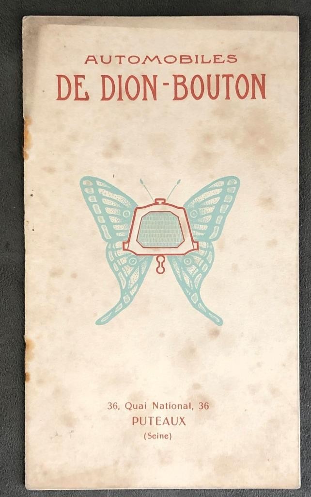 Automobiles De Dion Bouton Peteaux France 1909 WWI Motor Car Literature Brochure
