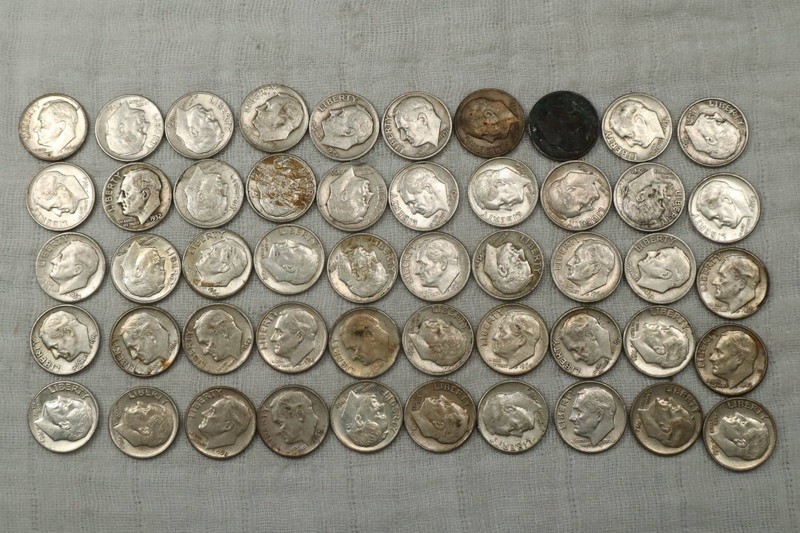 NobleSpirit (AB) Valuable 90% Silver From Mercury 10¢ Face Value = $5 Lot 15