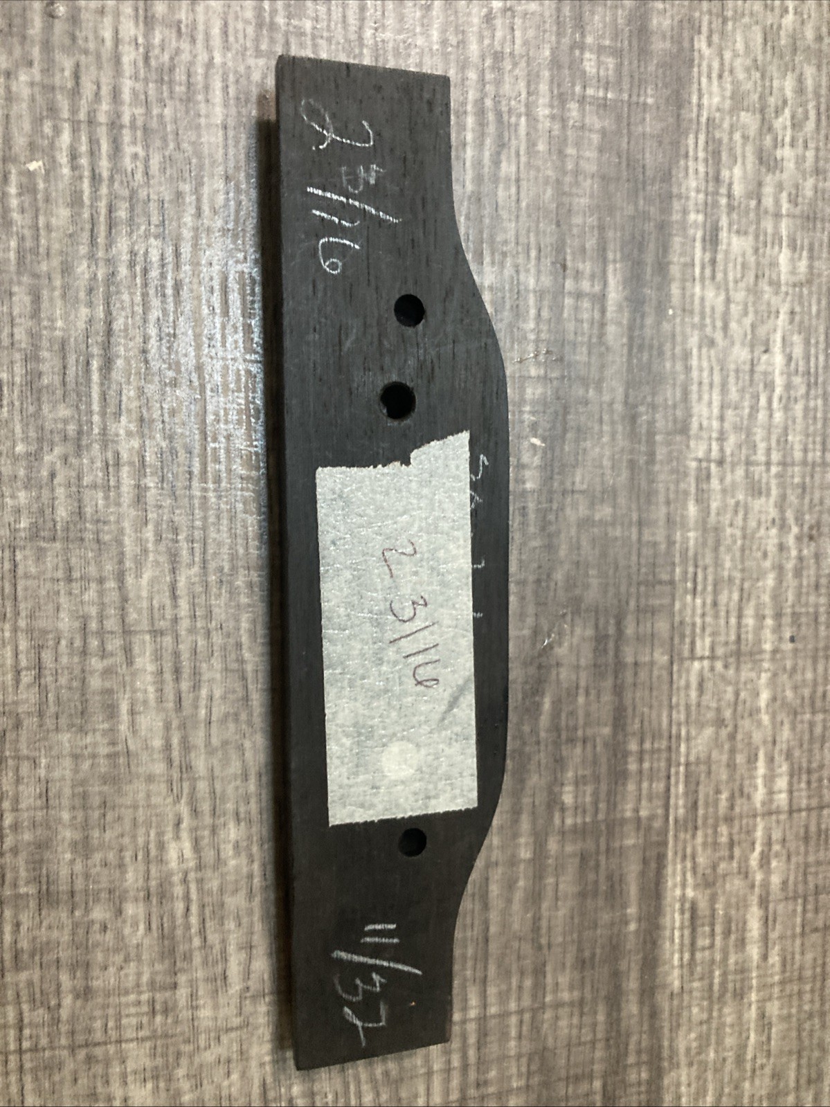 Solid Ebony Martin Acoustic Guitar Bridge  2  3/16th String Spacing