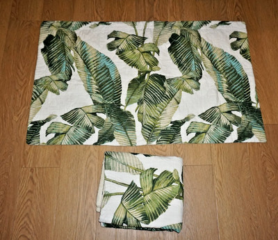 TOMMY BAHAMA Pillow Sham King SET 2 Fiesta Palms Tropical Leaf 21x37