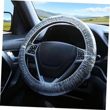 200PCS Disposable Steering Wheel Covers, Elastic Universal Plastic Steering