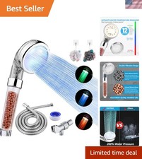 LED Shower Head with Handheld, High Pressure Shower Head with Hose, Holder  ...