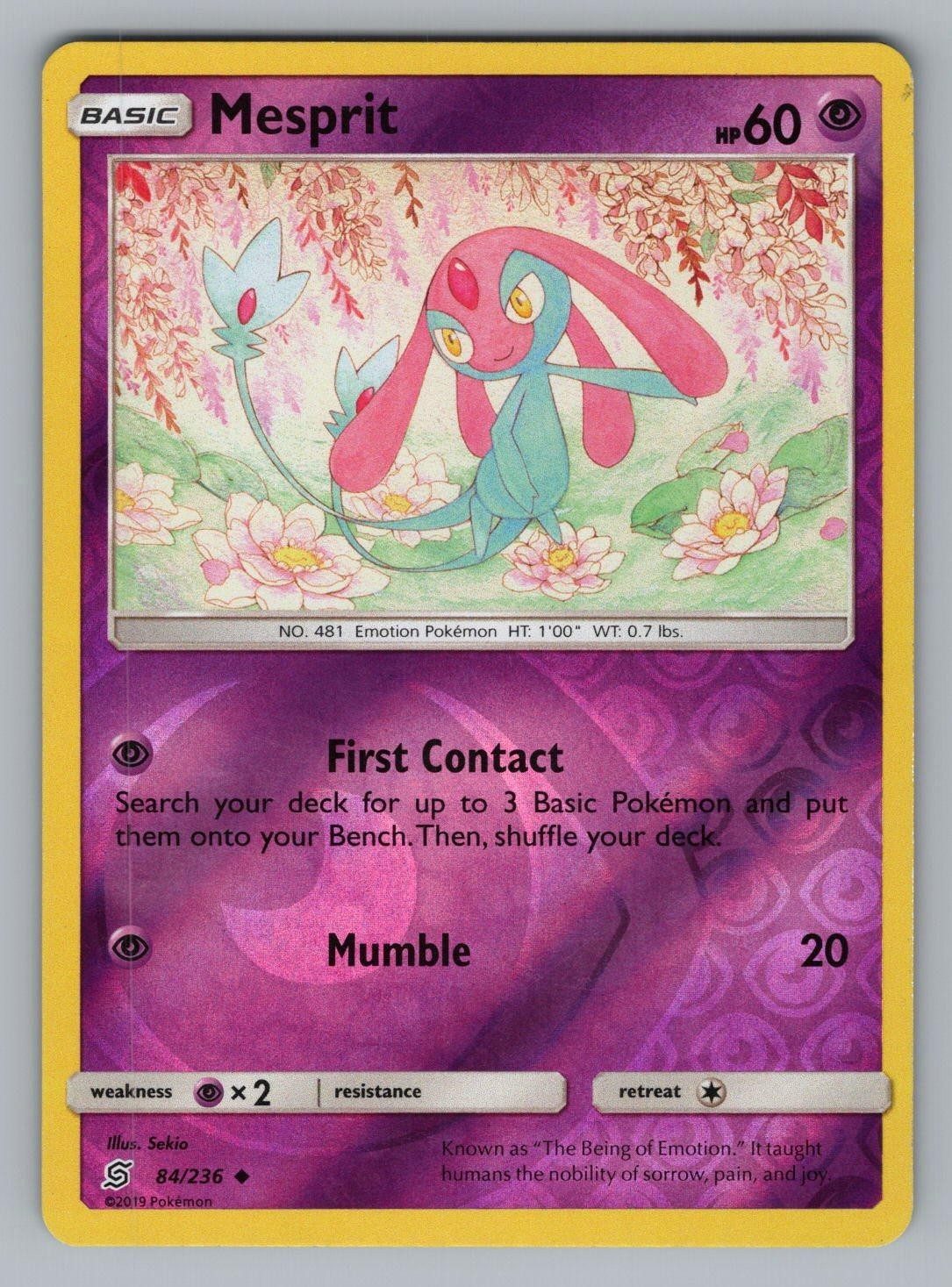 MESPRIT 84/236 UC  POKEMON REVERSE HOLO MP UNM 2019
