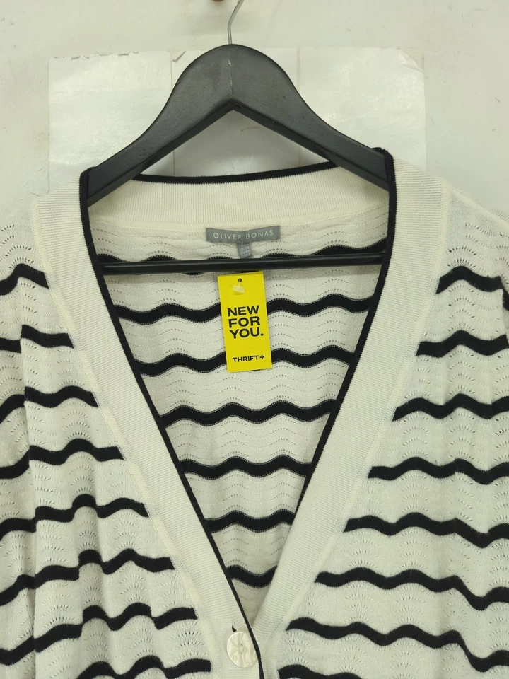Oliver Bonas Women's Cardigan UK 18 White Viscose - Image 3 of 4