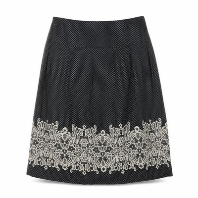 Ann Taylor Loft Damen gerader & Bleistiftrock Größe 4 schwarz gepunktet