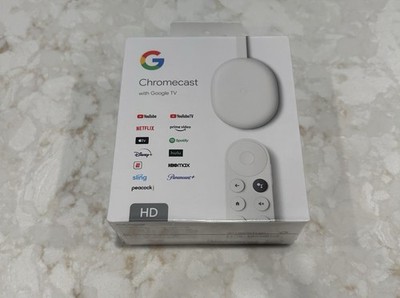 Google Chromecast with Google HD TV Snow (GA03131-US) New Sealed