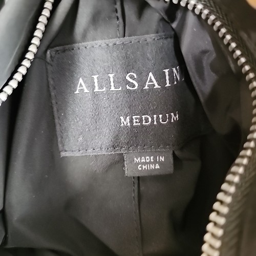All Saints Reversible Green / Black Puffer Zip Up Jacket 185/100A Size Medium - Picture 6 of 10