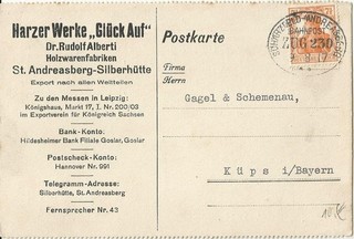 18 172 Postkarte Bahnpost "SCHARZFELD ANDREASBERG" 1917