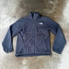 The North Face Fleece Jacket Mens Small Gray Excellent Full Zip Mock Neck Logo