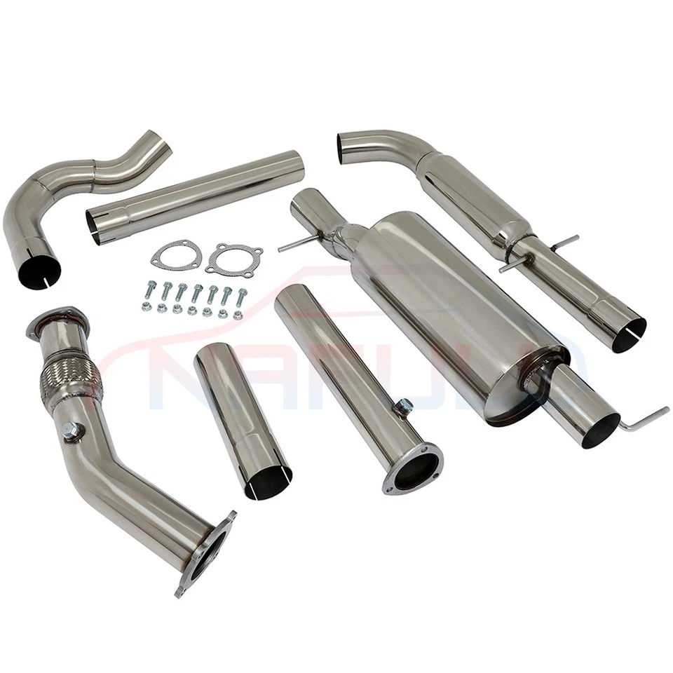 FOR VW GOLF/JETTA MK4 1.8L 3" TIP STAINLESS STEEL TURBO + EXHAUST MUFFLER PIPE - Image 2 of 4