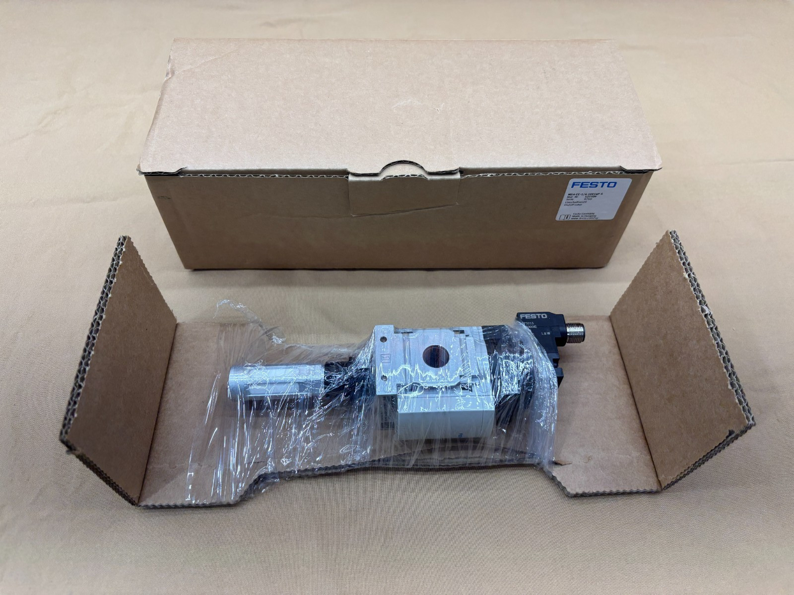 Festo 527709 MS4-EE-1/4-10V24P-S Electric On/Off Pneumatic Valve 24VDC