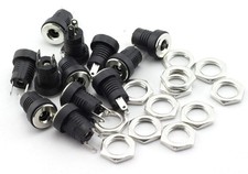 MEETOOT 12 Pack 3.5mm x 1.3mm 2 Pin Female DC Power Jack Panel Mount Screw Nu...