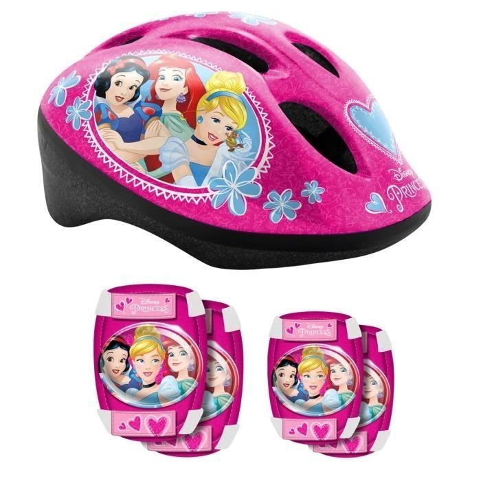 Casque Disney Princesses et genouillères pour balades en trottinette