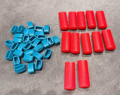 Monopoly Here & Now Limited Edition Ersatz Teal Apartments & Red Hotels