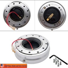 Universal 6 Hole Slim Steering Wheel Quick Release Hub Adapter Snap Off Silver