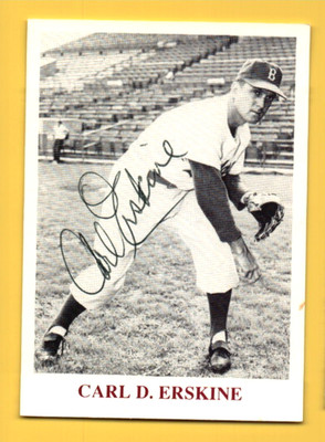 Carl Erskine Hand Signed Autograph Erskine Rehab Center Card w/ COA