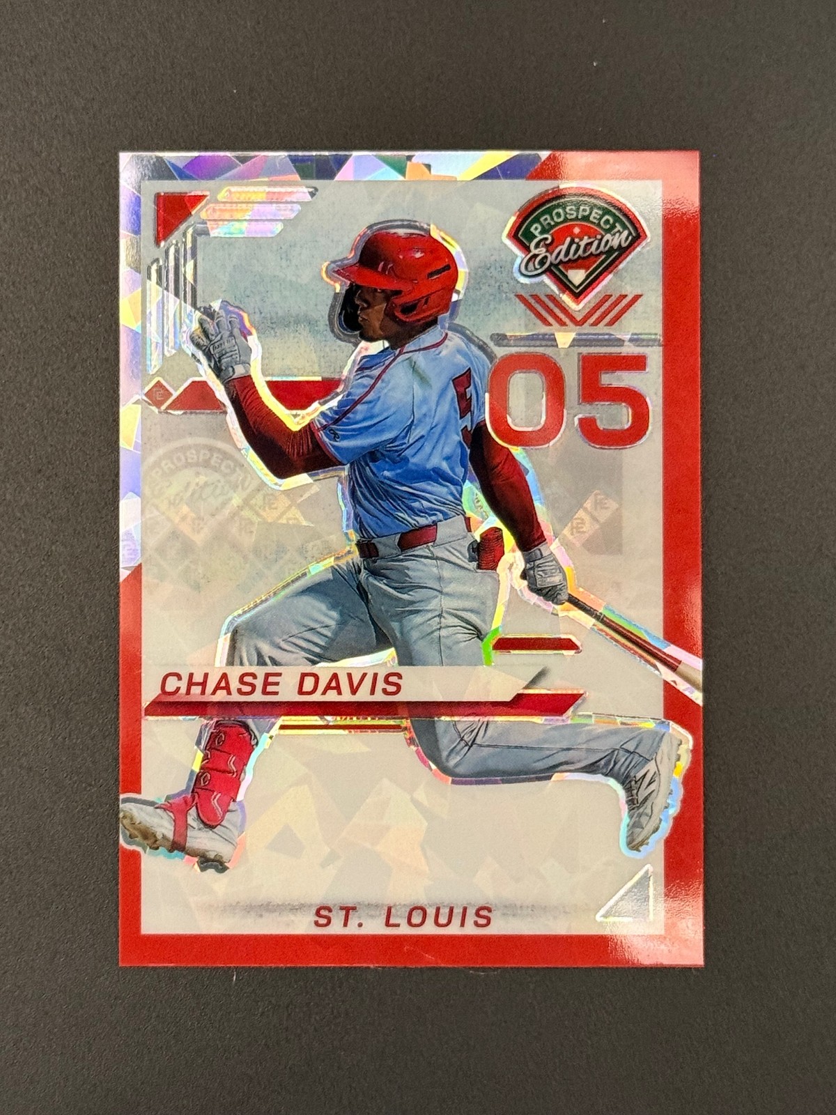 2025 Panini Prospect Edition #132 Chase Davis Holo Prospect Ticket Red Ice