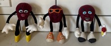 Vintage California Raisins Hardees Posable Plush Figures Toys Lot Of 3