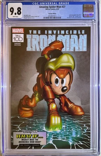 Amazing Spider-Man #27 CGC 9.8 Disney 100 Sciarrone Iron Man Mickey Variant