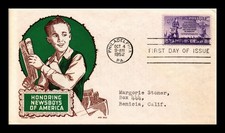 Dr Jim Stamps 3C Newsboys Of America Cachet Craft Ken Boll First Day Cover