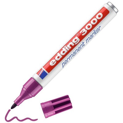 1 PCS 3000 Permanent Marker Magenta Round Nib 1.53mm Waterproof Tool