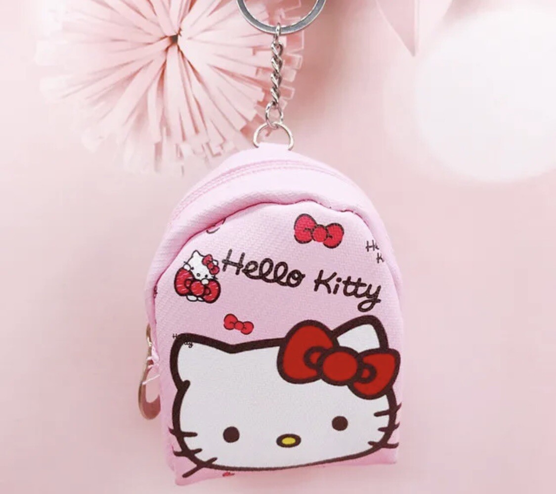 Sanrio Hello Kitty Keychain Charm Mini Pouch Coin Purse, Pink