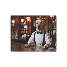 Funny Dog Bartender Metal Art Sign, Bar Decor, Pet Lover Gift, Unique Home