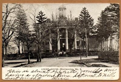 COURT HOUSE FREDERICK MARYLAND RPPC POSTCARD POSTED 1907 UDB