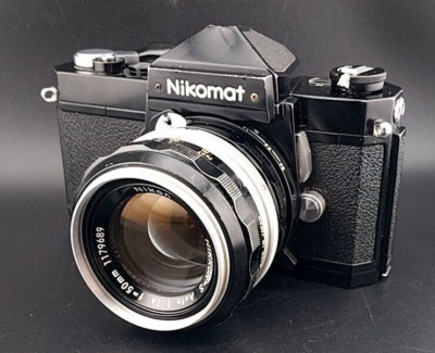 Nikon Nikomat 35mm Camera NIKKOR-S 50mm 1:14 Lens w/ Case Tested w/o Film/Batt.