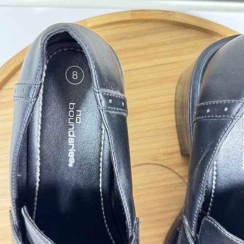 Vintage Y2K Chunky Plateau Heel Loafers 8 Goth Grunge Bratz 90s No Boundaries - Bild 5 von 9