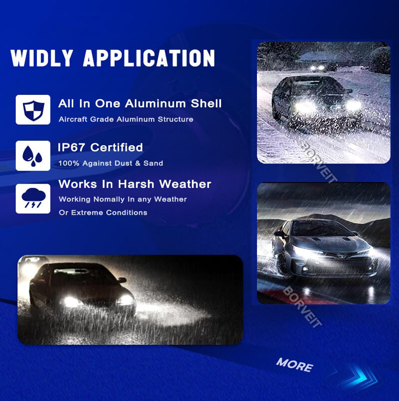 4x 9005 9006 White LED Headlight Bulb Kit Hi/Low Beam For GMC Yukon