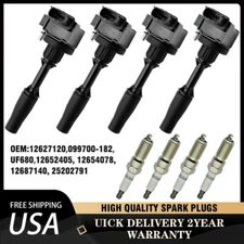 4X Ignition Coils + Spark Plugs for Cadillac ATS CT6 CTS Chevy Camaro UF680