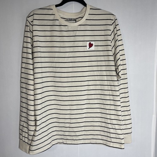 Women’s Striped Black/white Long Sleeve Top NWT Size XL Denim & Flower Brand