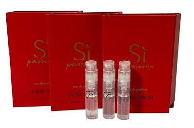 3 x Giorgio Armani SI PASSIONE EDP 0.04oz/1.2ml. Spray Sample