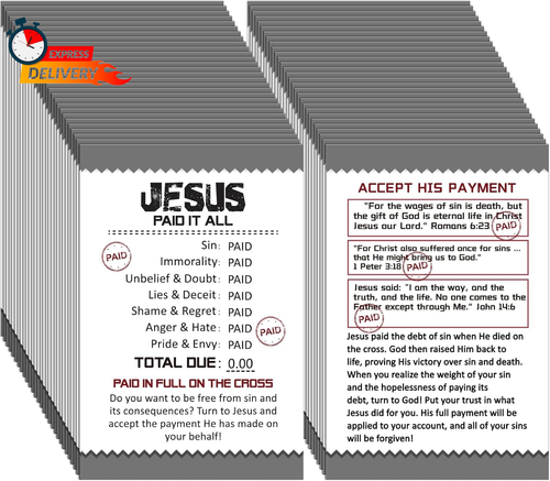 200 Pcs Gospel Tract Card Salvation Cards Pocket Holy Postcard Prayer Postcards