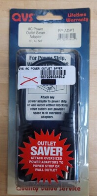 New Old Stock 10 inch QVS PP-ADPT Standard Power Cable AC Male to Female