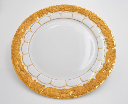 Meissen Prunk Kuchen Desert Teller X-Form 1. Wahl mit Gold Ø 19 cm Schadhaft - Picture 2 of 5