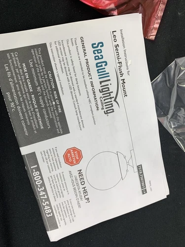 Generation/Seagull Lighting Leo Semi-Flush Mount Wall/Ceiling Light - 7518EN3-15 - Picture 4 of 7