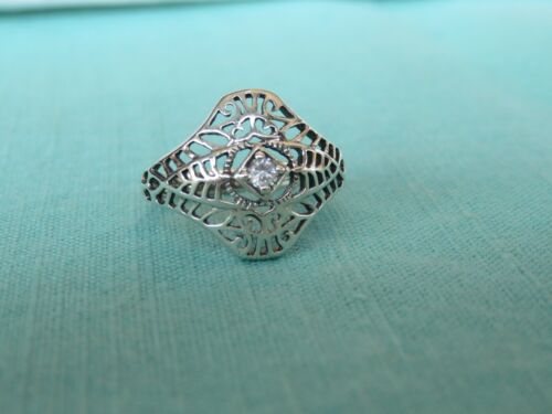 Settle Antagonist cowboy AVON VINTAGE STERLING SILVER FILIGREE RING WITH CLEAR STONE SIZE 6 | eBay